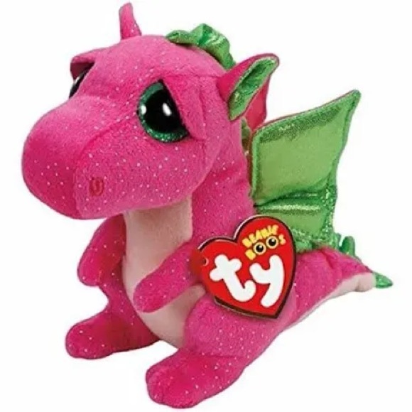 Pink and Green Stuffed Animal Dragon Plush - Picture 1 of 4